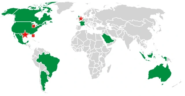 map of locations aoc has performed work